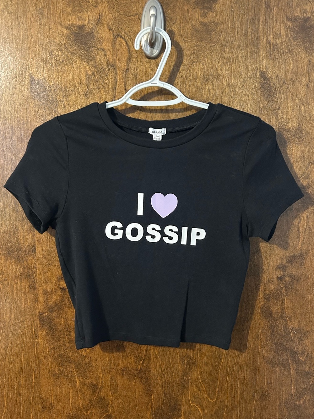 Garage Black Crop Tee with 'I ♥ GOSSIP' Graphic